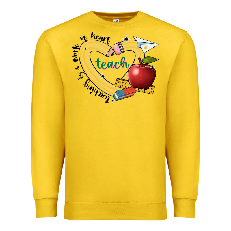 Teaching Is A Work Of Heart Premium Sweatshirt by JahusDesignShop | Teevron