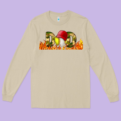 Baseball And Softball Dad Libbey Glass Long Sleeve Tee Designed By Bundleandbundleshop