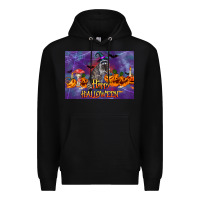Black Happy Halloween Raccoon Premium Hoodie - LillyAllenDesigns