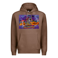 Chestnut Happy Halloween Raccoon Premium Hoodie - LillyAllenDesigns