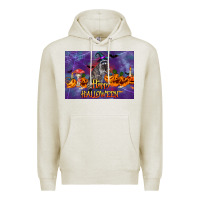 Oatmeal Heather Happy Halloween Raccoon Premium Hoodie - LillyAllenDesigns