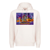 Pale Pink Happy Halloween Raccoon Premium Hoodie - LillyAllenDesigns