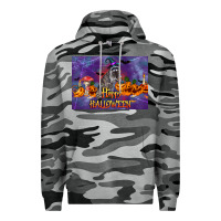Slate Camo Happy Halloween Raccoon Premium Hoodie - LillyAllenDesigns