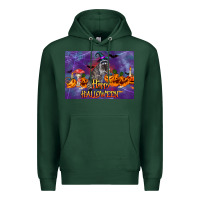 Sports Green Happy Halloween Raccoon Premium Hoodie - LillyAllenDesigns
