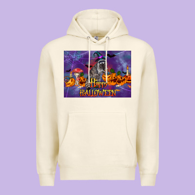 Happy Halloween Raccoon Premium Hoodie Designed By Lillyallendesigns