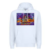 White Happy Halloween Raccoon Premium Hoodie - LillyAllenDesigns
