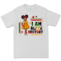 Dove Grey i am black history black girl peekaboo juneteenth Premium Tee - CowGirlArtShop