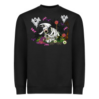 Black halloween cow and ghosts Heavyweight Sweatshirt - AdoDesignShop