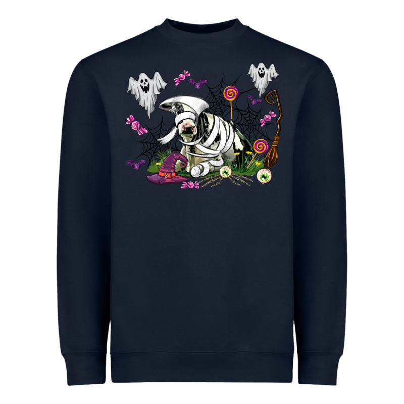 Halloween Cow And Ghosts Heavyweight Sweatshirt by AdoDesignShop | Teevron