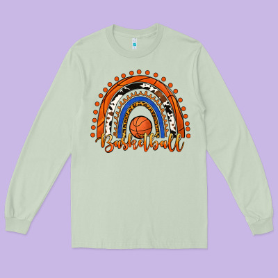 Basketball Rainbow Long Sleeve Tee Designed By Ranaportraitstore