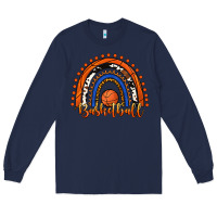 Navy Basketball Rainbow Long Sleeve Tee - RanaPortraitStore