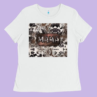 Mama Cowhide Cowgirl Ladies Tee Designed By Cowgirlartshop