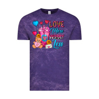 Cloud Purple Love More Worry Less Valentines Day Cold Drink Vintage Tee - FaDigitalArtStudio