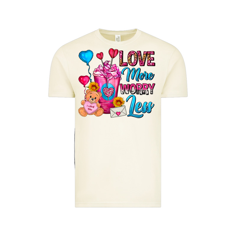 Love More Worry Less Valentines Day Cold Drink Vintage Tee by FaDigitalArtStudio | Teevron