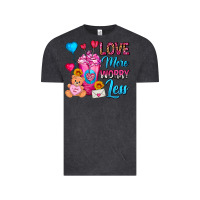 Vintage Black Love More Worry Less Valentines Day Cold Drink Vintage Tee - FaDigitalArtStudio