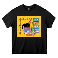 Black life is better with cats and books Heavy Core Tee - TumblerDesignByShophia