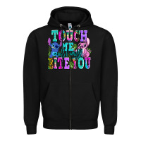 Black touch me and i will bite Zipper Hoodie - AdoDesignShop