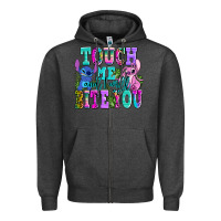 Charcoal Heather touch me and i will bite Zipper Hoodie - AdoDesignShop