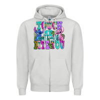 Dove Grey touch me and i will bite Zipper Hoodie - AdoDesignShop