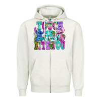 Oatmeal Heather touch me and i will bite Zipper Hoodie - AdoDesignShop
