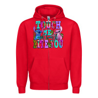 Red touch me and i will bite Zipper Hoodie - AdoDesignShop