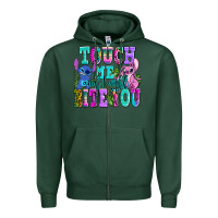 Sports Green touch me and i will bite Zipper Hoodie - AdoDesignShop