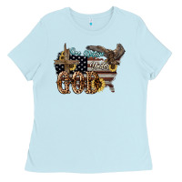 Baby Blue One nation under god 4th of july Ladies Tee - HowdyJamesFarm