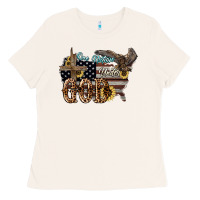 Bone One nation under god 4th of july Ladies Tee - HowdyJamesFarm