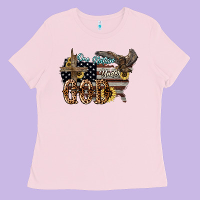 One Nation Under God 4th Of July Ladies Tee Designed By Howdyjamesfarm