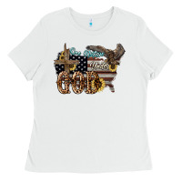 White One nation under god 4th of july Ladies Tee - HowdyJamesFarm