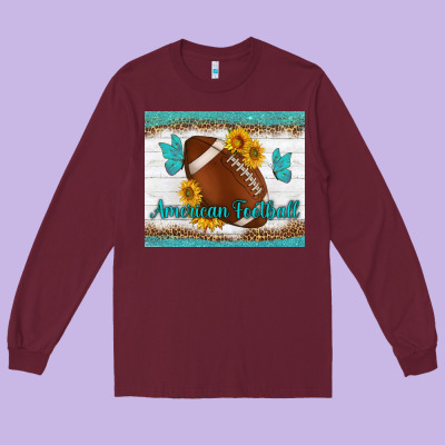 American Football And Butterfly Mousepad Long Sleeve Tee Designed By Bundleandbundleshop