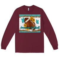Burgundy american football and butterfly mousepad Long Sleeve Tee - BundleAndBundleShop