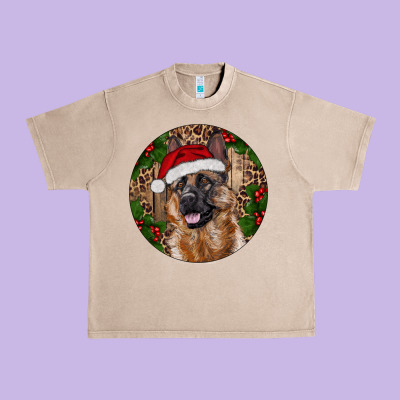 German Shepherd Christmas Urban Heavy Tee Designed By Ranaportraitstore
