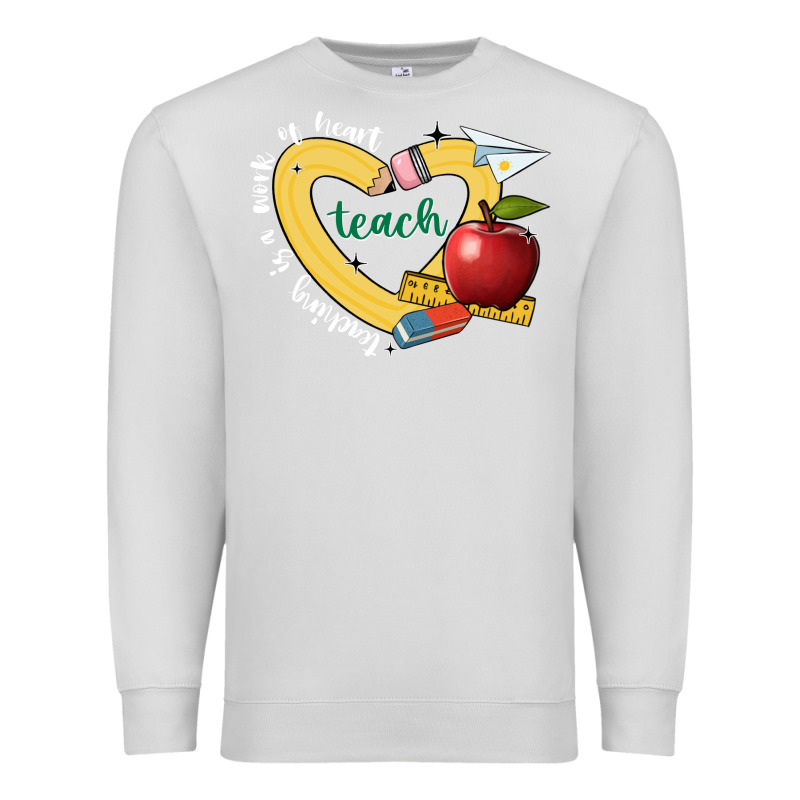 Teaching Is A Work Of Heart Premium Sweatshirt by JahusDesignShop | Teevron
