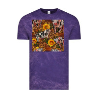 Cloud Purple Western Spotted Pig With Sunflowers Seamless Vintage Tee - FaDigitalArtStudio