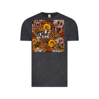 Vintage Black Western Spotted Pig With Sunflowers Seamless Vintage Tee - FaDigitalArtStudio