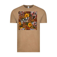 Western Spotted Pig With Sunflowers Seamless Vintage Tee | Teevron