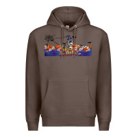 Coffee Happy Halloween Raccon Premium Hoodie - LillyAllenDesigns