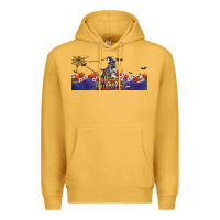 Mustard Happy Halloween Raccon Premium Hoodie - LillyAllenDesigns
