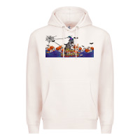 Pale Pink Happy Halloween Raccon Premium Hoodie - LillyAllenDesigns