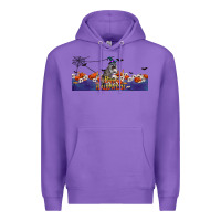 Purple Happy Halloween Raccon Premium Hoodie - LillyAllenDesigns