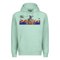 Seafoam Happy Halloween Raccon Premium Hoodie - LillyAllenDesigns