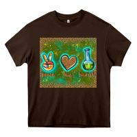 Chocolate Brown peace love lab tech Heavy Core Tee - TumblerDesignByShophia