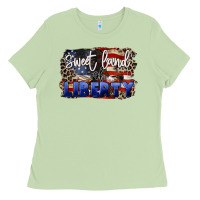 Matcha Sweet land of liberty 4th of july Ladies Tee - CowGirlArtShop