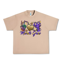 Burro Peace love crawfish Mardi Gras skeleton hand Urban Heavy Tee - FaDigitalArtStudio