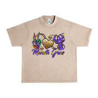 French Oak Peace love crawfish Mardi Gras skeleton hand Urban Heavy Tee - FaDigitalArtStudio