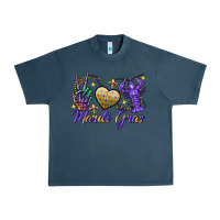 Midnight Navy Peace love crawfish Mardi Gras skeleton hand Urban Heavy Tee - FaDigitalArtStudio