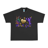 Pigment Black Peace love crawfish Mardi Gras skeleton hand Urban Heavy Tee - FaDigitalArtStudio