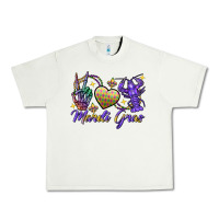 Pistachio Peace love crawfish Mardi Gras skeleton hand Urban Heavy Tee - FaDigitalArtStudio