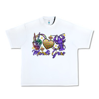 White Peace love crawfish Mardi Gras skeleton hand Urban Heavy Tee - FaDigitalArtStudio